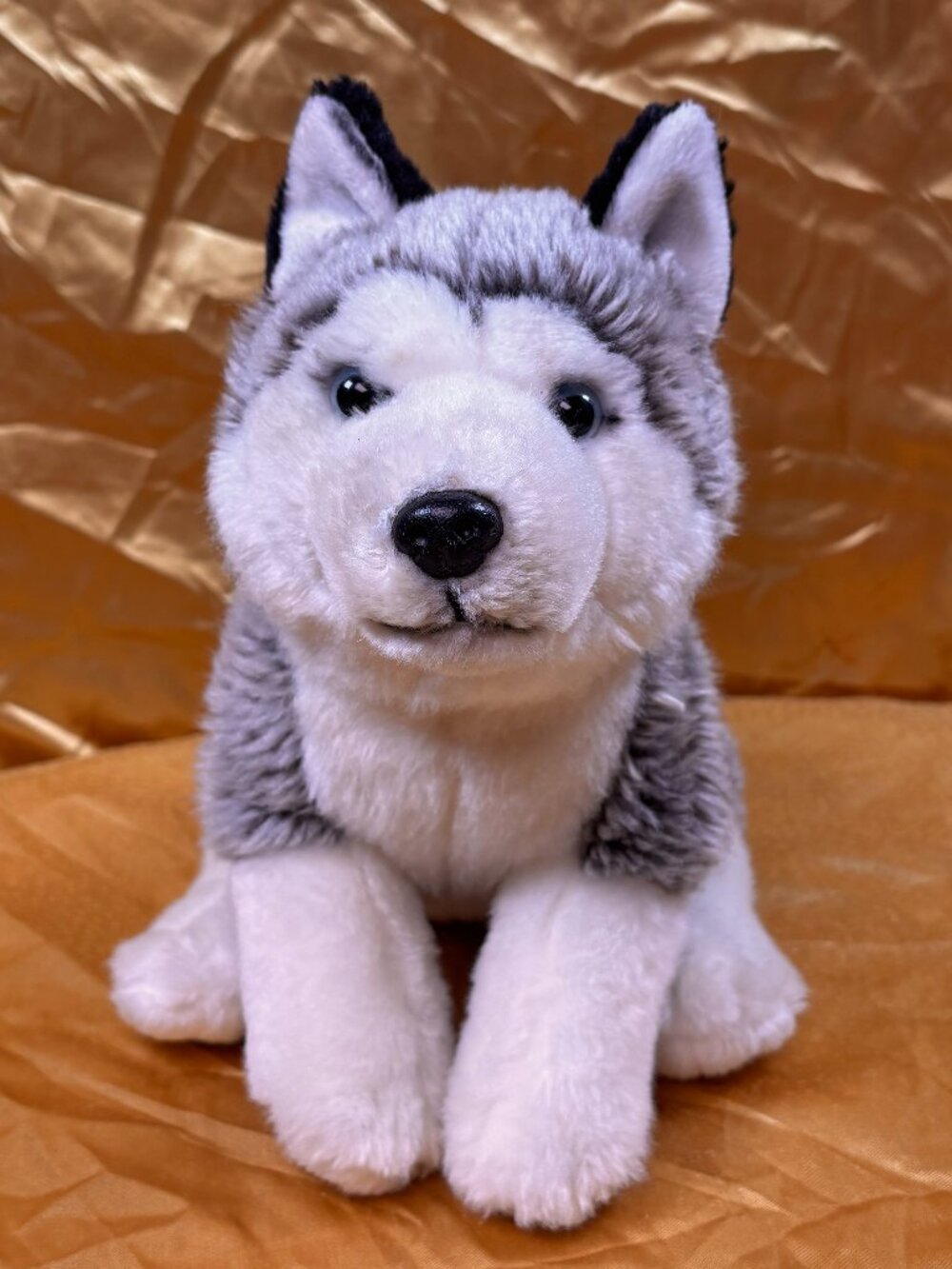 Vintage Toys R Us Gray Husky Plush Wolf Dog Stuffed Animal 2012